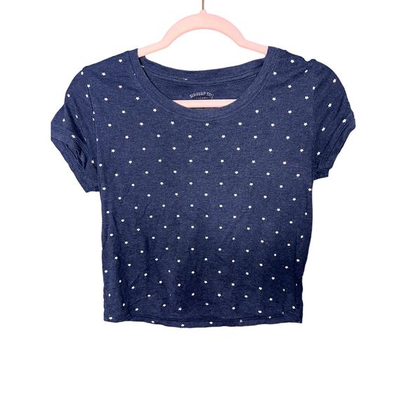 Aero Seriously Soft Baby Tee Crop Top Small Stars Blue Top Size Small Comfort - Picture 1 of 6